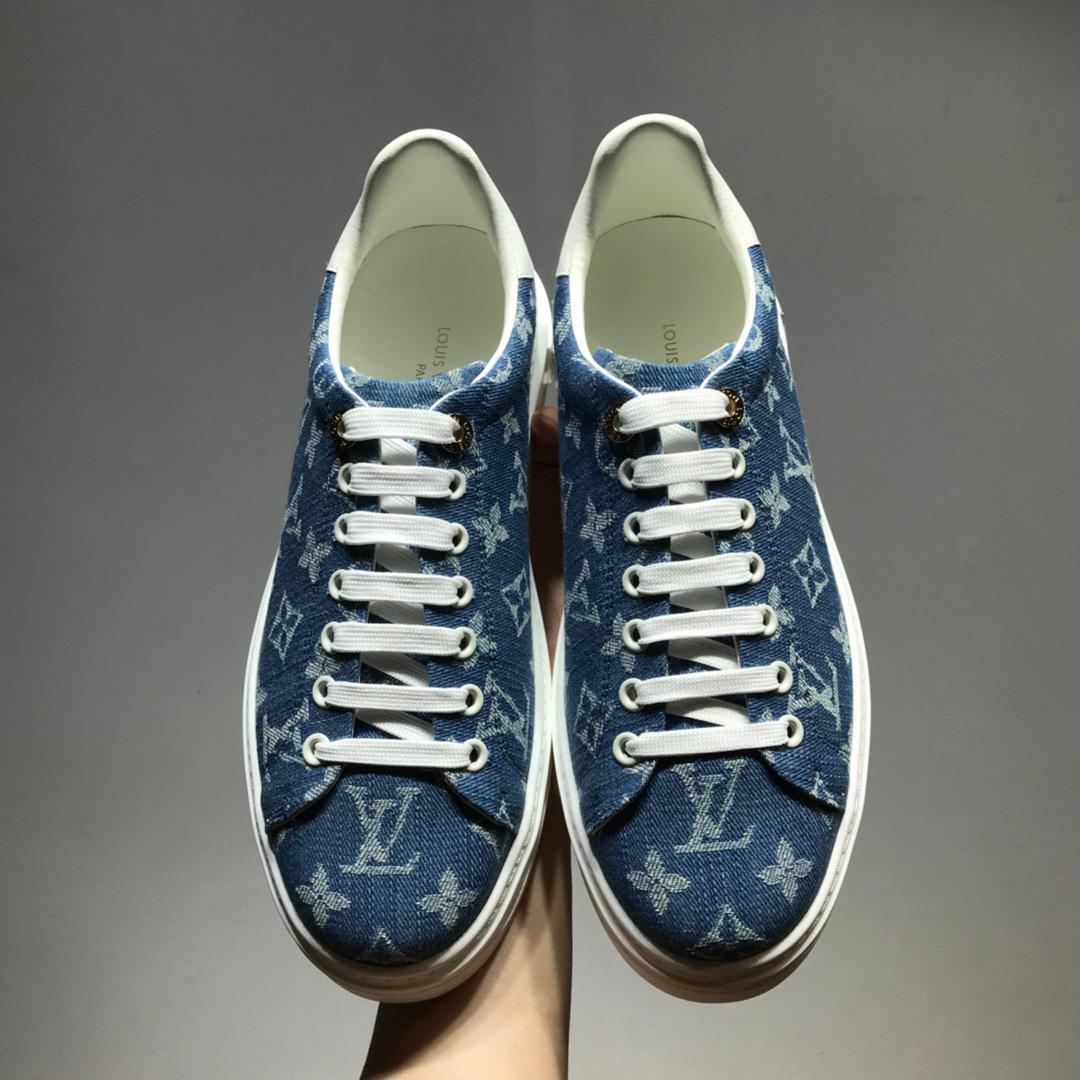 Louis Vuitton Time Out Sneaker Blue For Women LV - Image 4