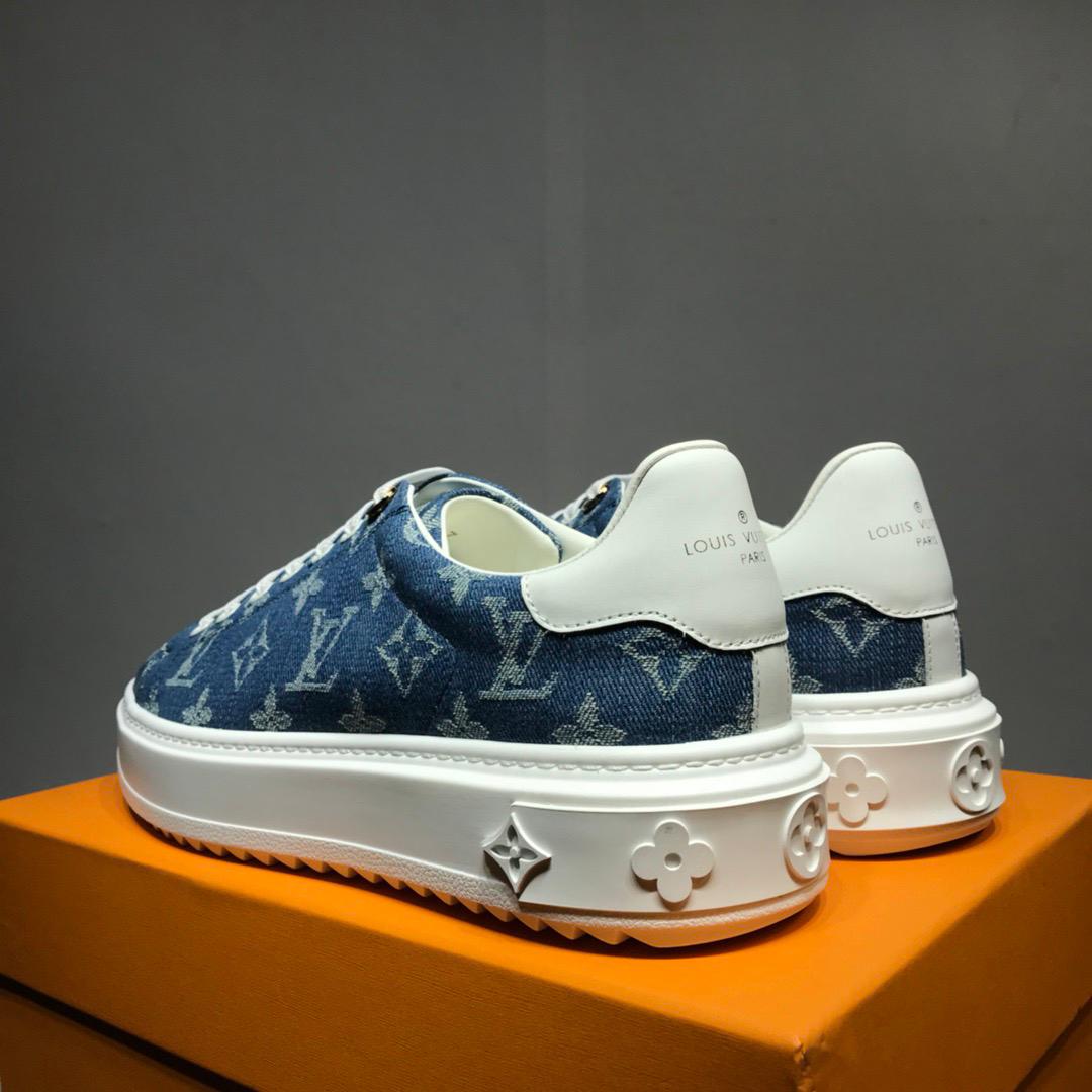 Louis Vuitton Time Out Sneaker Blue For Women LV - Image 7