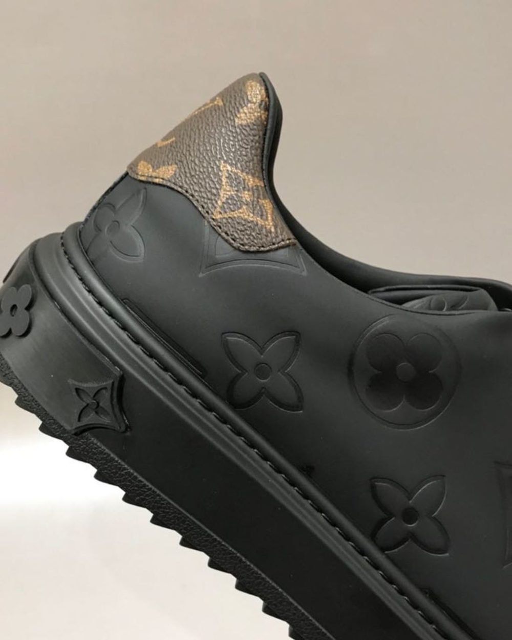 Louis Vuitton Time Out Sneaker Patent Monogram Material Black For Women LV