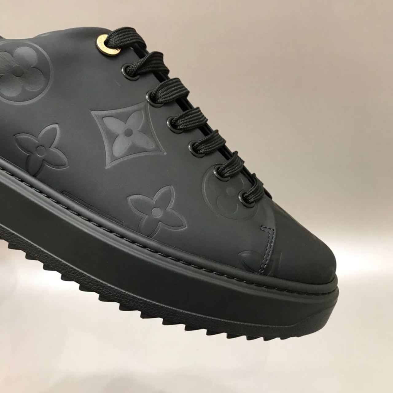 Louis Vuitton Time Out Sneaker Patent Monogram Material Black For Women LV - Image 2