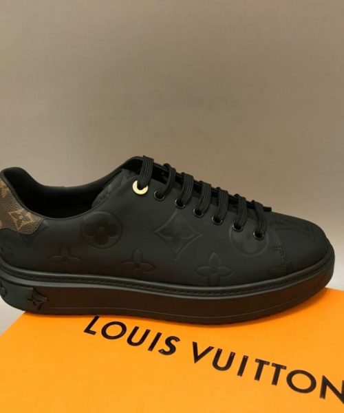 Louis Vuitton Time Out Sneaker Patent Monogram Material Black For Women LV