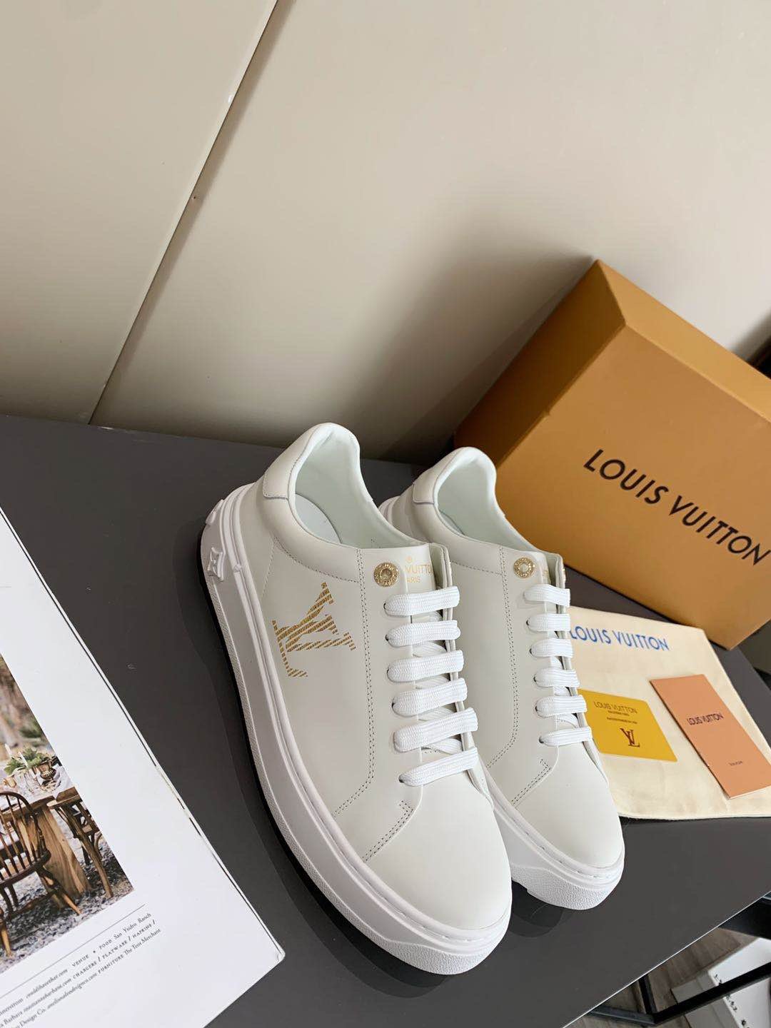 Louis Vuitton Time Out Sneaker White For Women LV - Image 6