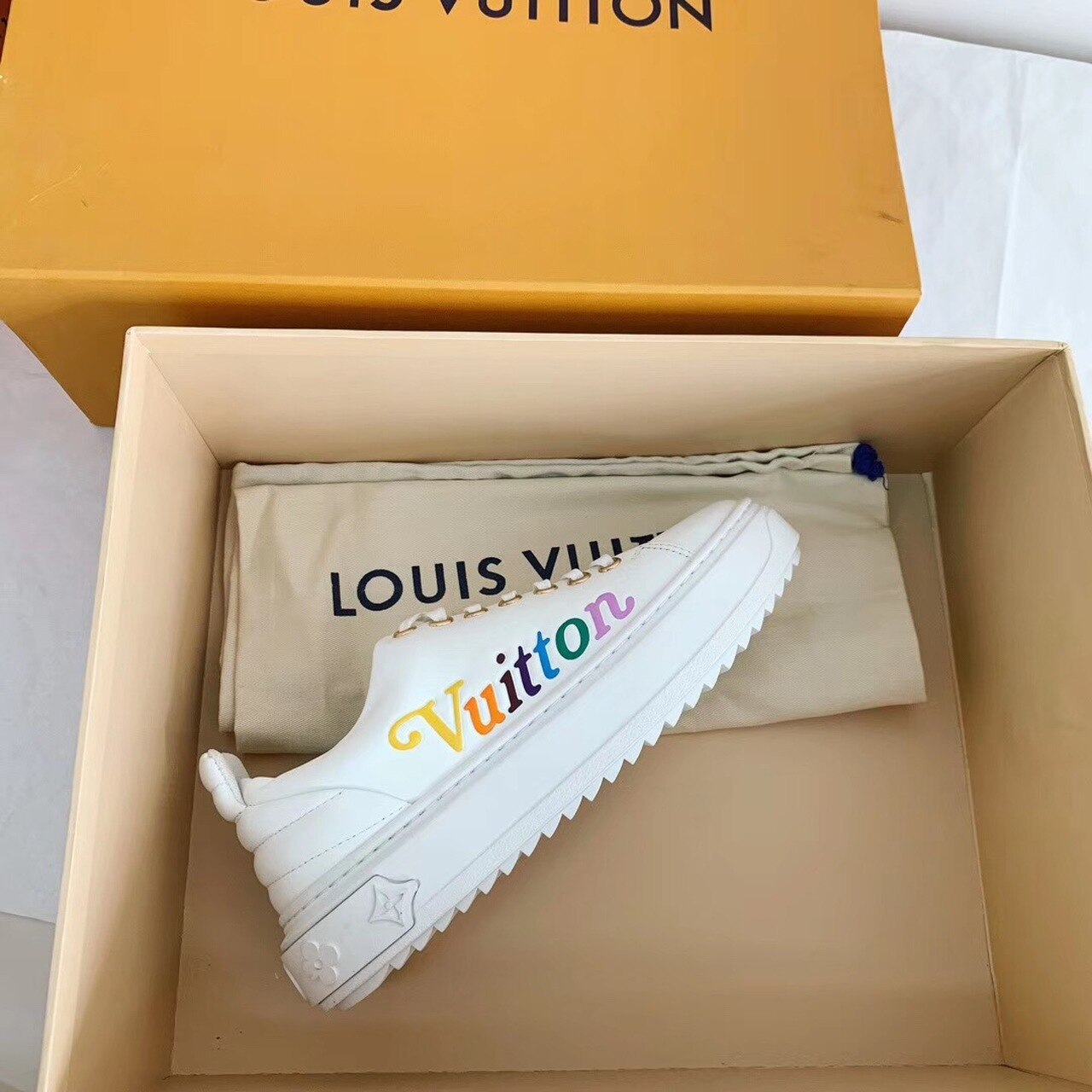 Louis Vuitton Time Out Sneaker White For Women LV - Image 4