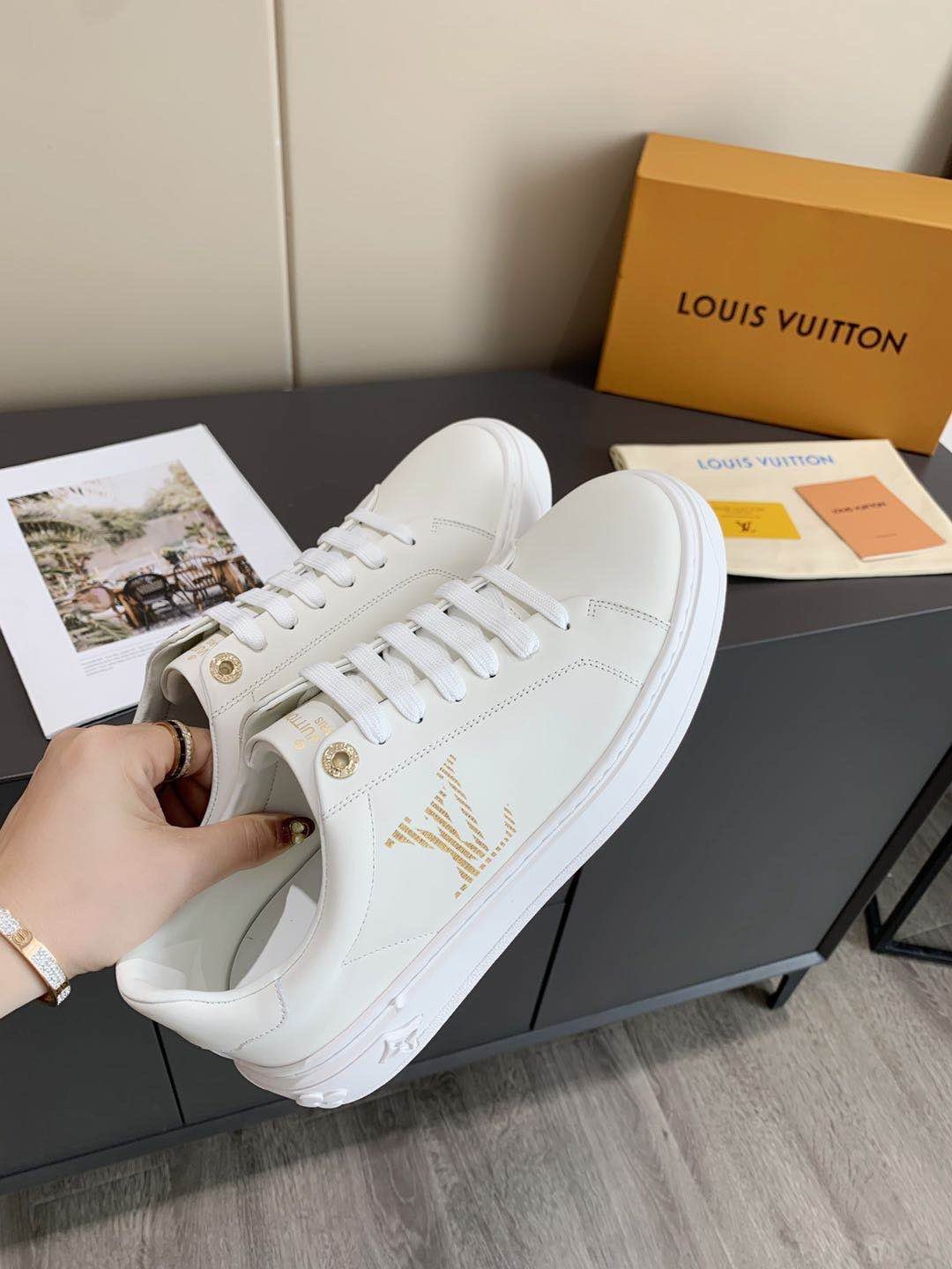 Louis Vuitton Time Out Sneaker White For Women LV - Image 5