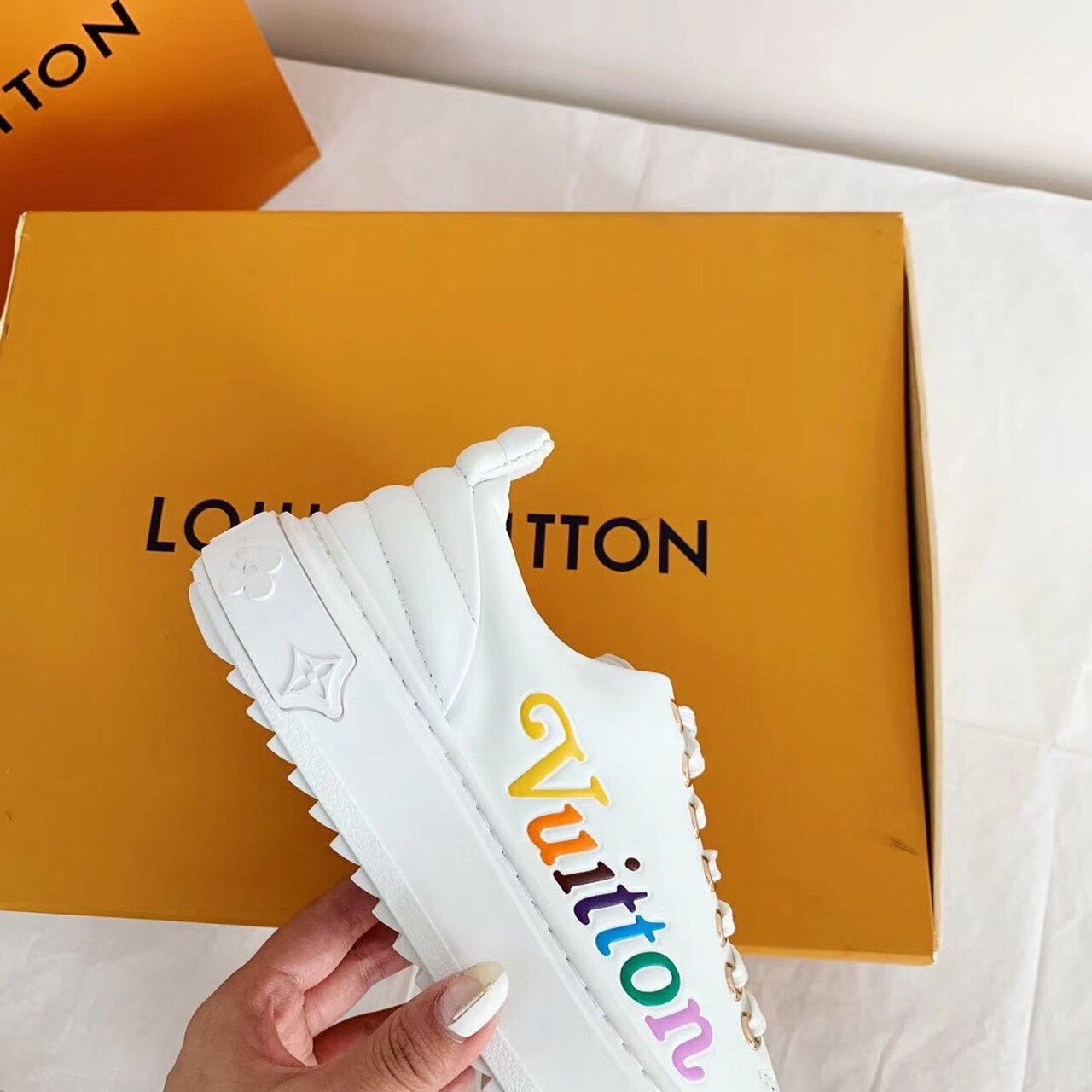 Louis Vuitton Time Out Sneaker White For Women LV - Image 3