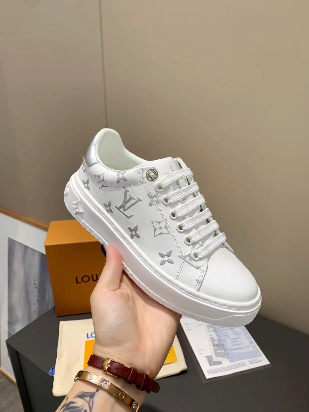 Louis Vuitton Time Out Sneaker White For Women LV - Image 3