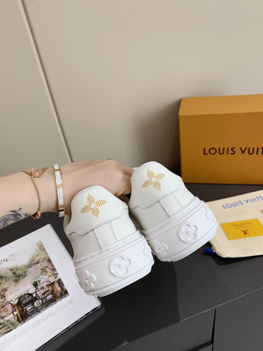 Louis Vuitton Time Out Sneaker White For Women LV - Image 3