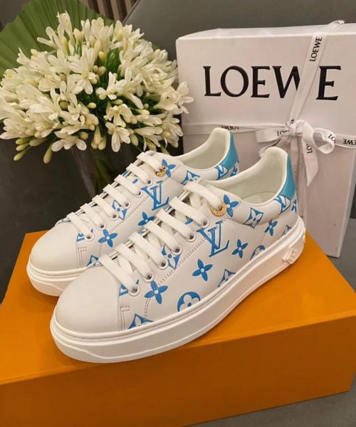 Louis Vuitton Time Out Sneakers White/Blue For Women LV