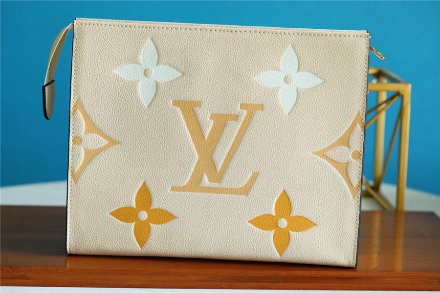 1:1 Replica Louis Vuitton Toiletry Pouch 26 Monogram Empreinte Yellow For Women, Women's Wallets 9.8in/25cm LV M80504 - Image 2