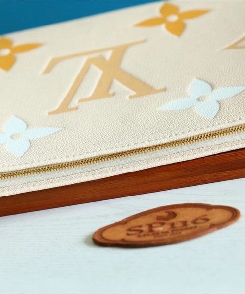 1:1 Replica Louis Vuitton Toiletry Pouch 26 Monogram Empreinte Yellow For Women, Women's Wallets 9.8in/25cm LV M80504