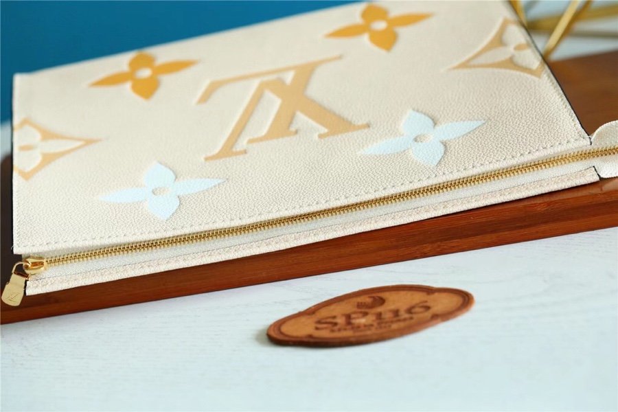1:1 Replica Louis Vuitton Toiletry Pouch 26 Monogram Empreinte Yellow For Women, Women's Wallets 9.8in/25cm LV M80504 - Image 4