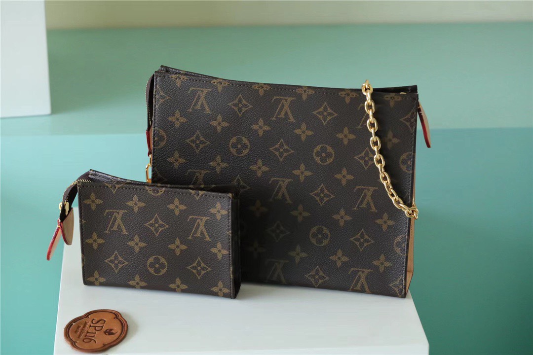 1:1 Replica Louis Vuitton Toiletry Pouch on Chain Monogram Canvas For Women, Women's Wallets 9.8in/25cm LV M81412 - Image 12