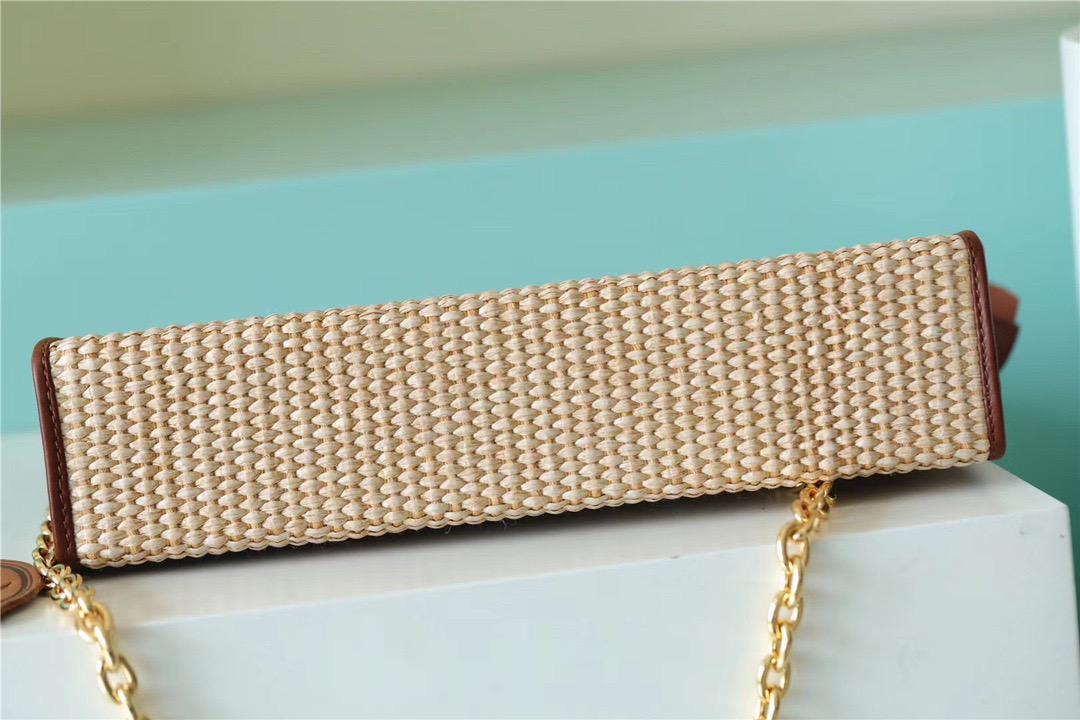 1:1 Replica Louis Vuitton Toiletry Pouch on Chain Raffia Natural /Ceramel Brown For Women, Women's Wallets 9.8in/25cm LV - Image 7