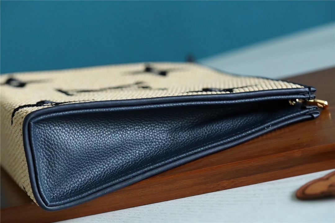 1:1 Replica Louis Vuitton Toiletry Pouch Raffia Natural /Black For Women, Women's Wallets 9.8in/25cm LV - Image 3