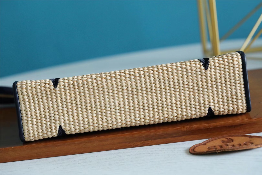 1:1 Replica Louis Vuitton Toiletry Pouch Raffia Natural /Black For Women, Women's Wallets 9.8in/25cm LV - Image 7