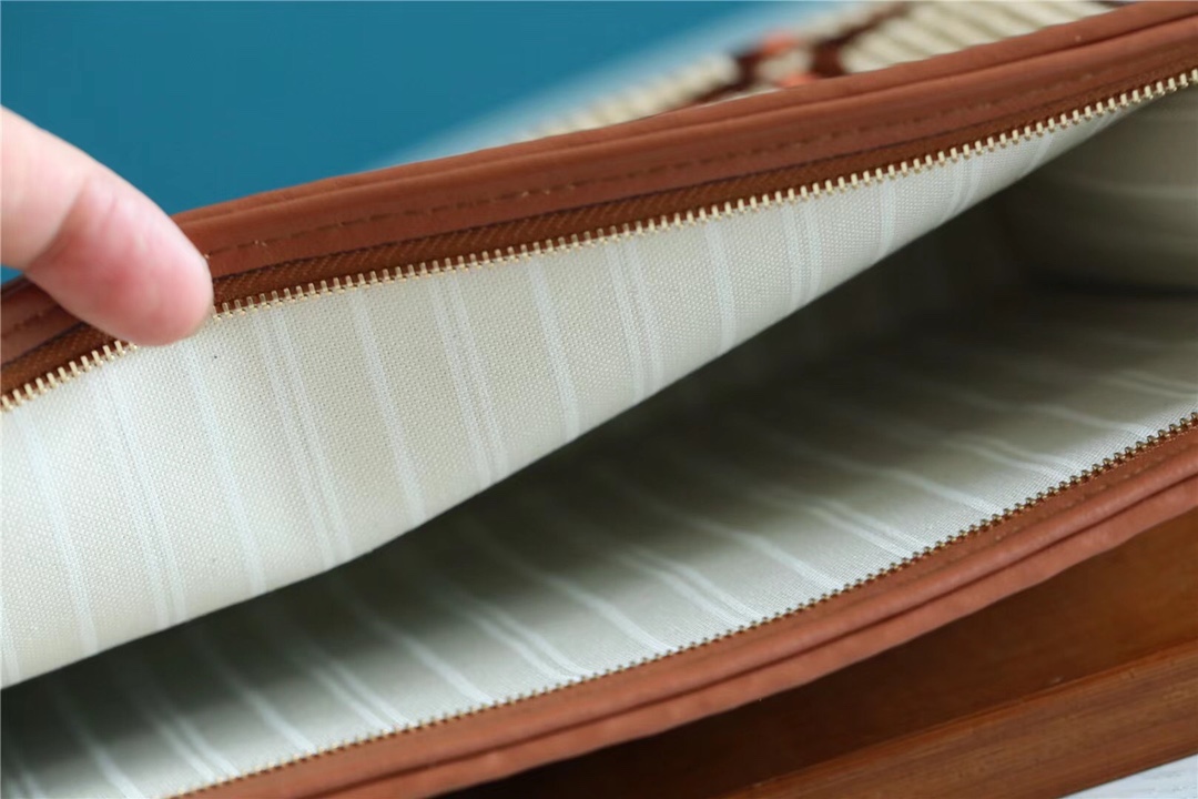 1:1 Replica Louis Vuitton Toiletry Pouch Raffia Natural /Caramel Brown For Women, Women's Wallets 9.8in/25cm LV - Image 6