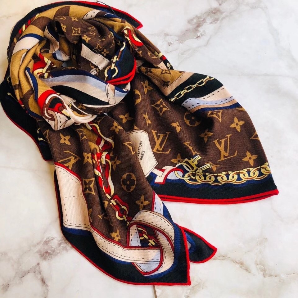 Louis Vuitton Ultimate Monogram Square 90 Brown/Yellow 55in/140cm - Image 4