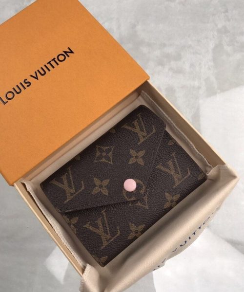 1:1 Replica Louis Vuitton Victorine Wallet Canvas Brown For Women, Women's Wallet 3.5in/9.5cm LV M62360