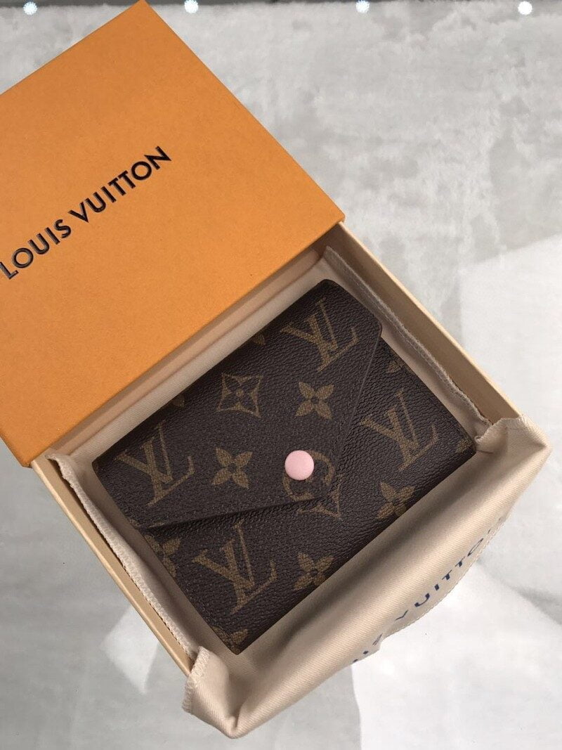 1:1 Replica Louis Vuitton Victorine Wallet Canvas Brown For Women, Women's Wallet 3.5in/9.5cm LV M62360