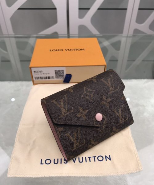 1:1 Replica Louis Vuitton Victorine Wallet Canvas Brown For Women, Women's Wallet 3.5in/9.5cm LV M62360