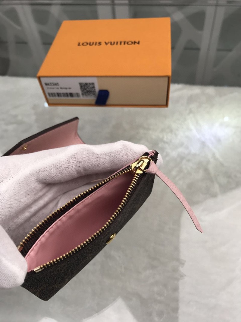 1:1 Replica Louis Vuitton Victorine Wallet Canvas Brown For Women, Women's Wallet 3.5in/9.5cm LV M62360 - Image 4