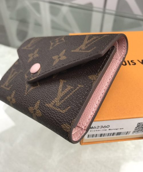 1:1 Replica Louis Vuitton Victorine Wallet Canvas Brown For Women, Women's Wallet 3.5in/9.5cm LV M62360