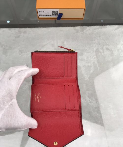 1:1 Replica Louis Vuitton Victorine Wallet In Monogram Canvas Red For Women, Women's Wallet 12cm LV M41938