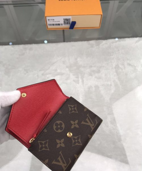 1:1 Replica Louis Vuitton Victorine Wallet In Monogram Canvas Red For Women, Women's Wallet 12cm LV M41938