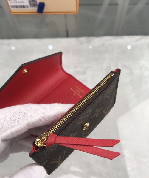 1:1 Replica Louis Vuitton Victorine Wallet In Monogram Canvas Red For Women, Women's Wallet 12cm LV M41938