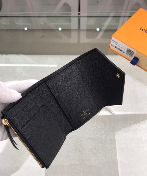 1:1 Replica Louis Vuitton Victorine Wallet Monogram Empreinte Black For Women, Women's Wallets 4.7in/12cm LV M64060