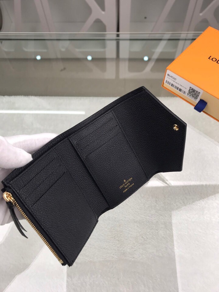 1:1 Replica Louis Vuitton Victorine Wallet Monogram Empreinte Black For Women, Women's Wallets 4.7in/12cm LV M64060 - Image 3
