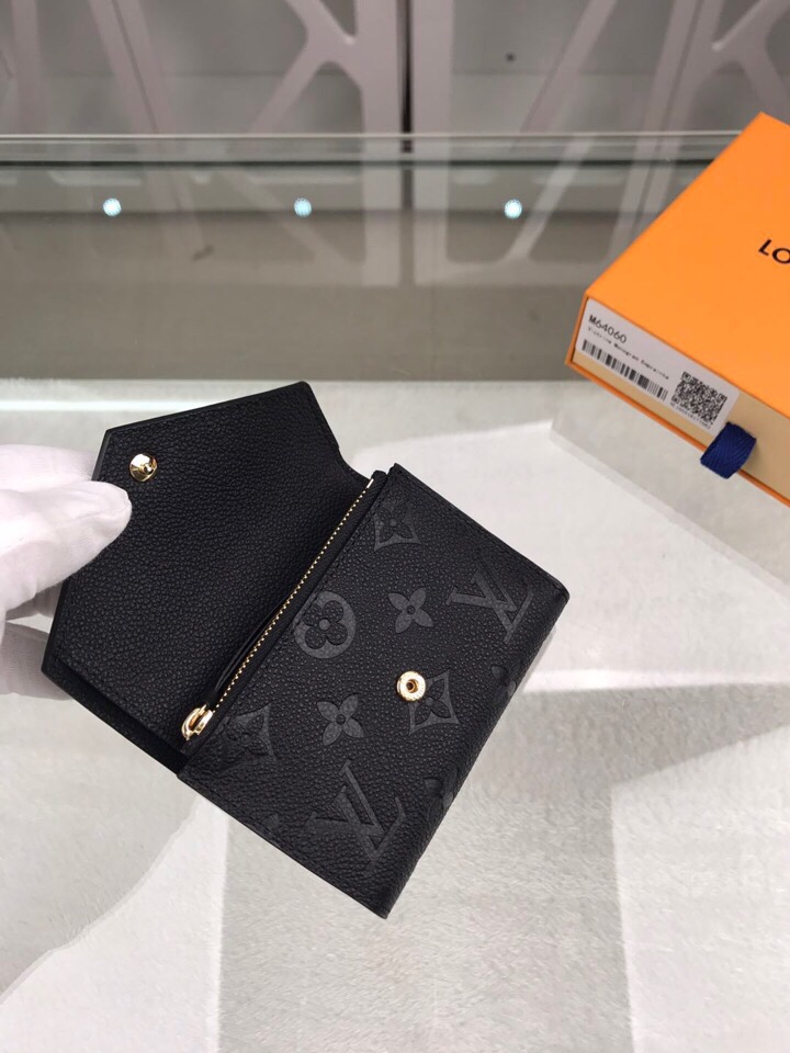 1:1 Replica Louis Vuitton Victorine Wallet Monogram Empreinte Black For Women, Women's Wallets 4.7in/12cm LV M64060 - Image 9
