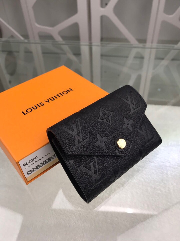 1:1 Replica Louis Vuitton Victorine Wallet Monogram Empreinte Black For Women, Women's Wallets 4.7in/12cm LV M64060 - Image 2