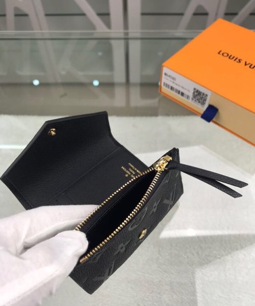 1:1 Replica Louis Vuitton Victorine Wallet Monogram Empreinte Black For Women, Women's Wallets 4.7in/12cm LV M64060