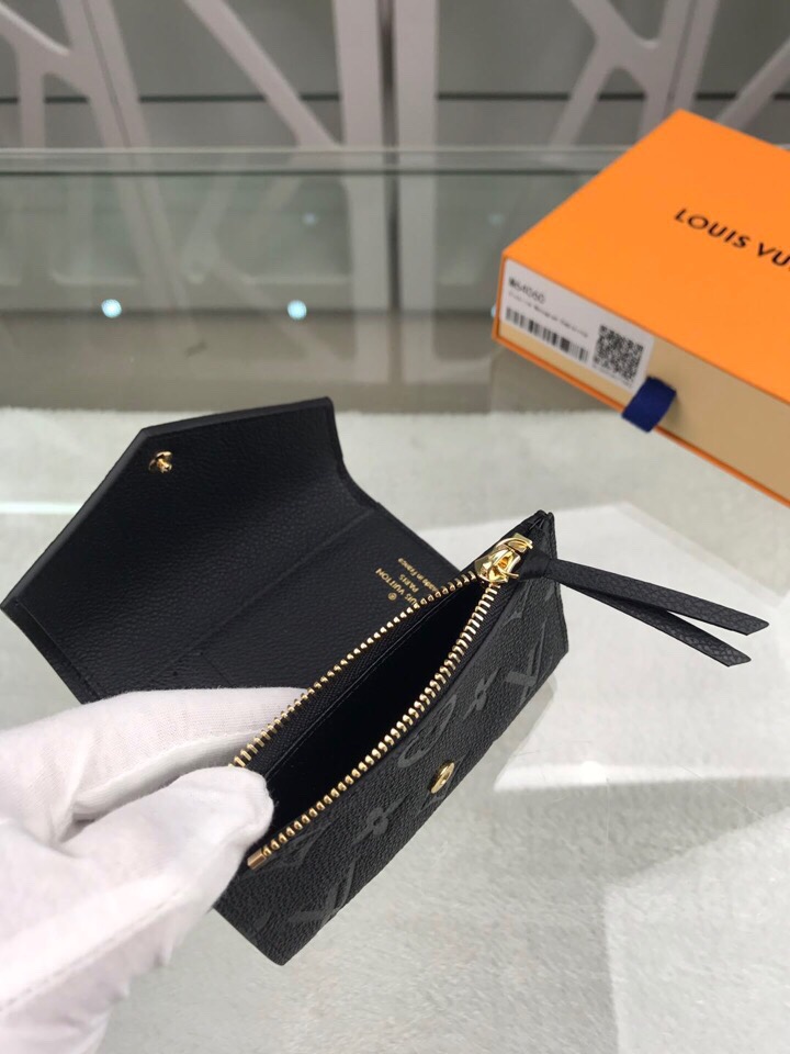 1:1 Replica Louis Vuitton Victorine Wallet Monogram Empreinte Black For Women, Women's Wallets 4.7in/12cm LV M64060 - Image 6
