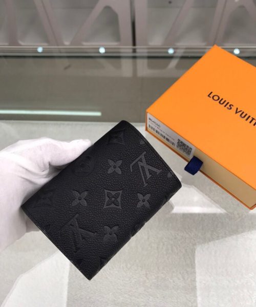 1:1 Replica Louis Vuitton Victorine Wallet Monogram Empreinte Black For Women, Women's Wallets 4.7in/12cm LV M64060