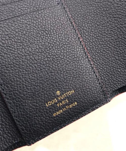 1:1 Replica Louis Vuitton Victorine Wallet Monogram Empreinte Navy Blue/ Red For Women, Women's Wallets 4.7in/12cm LV M64577