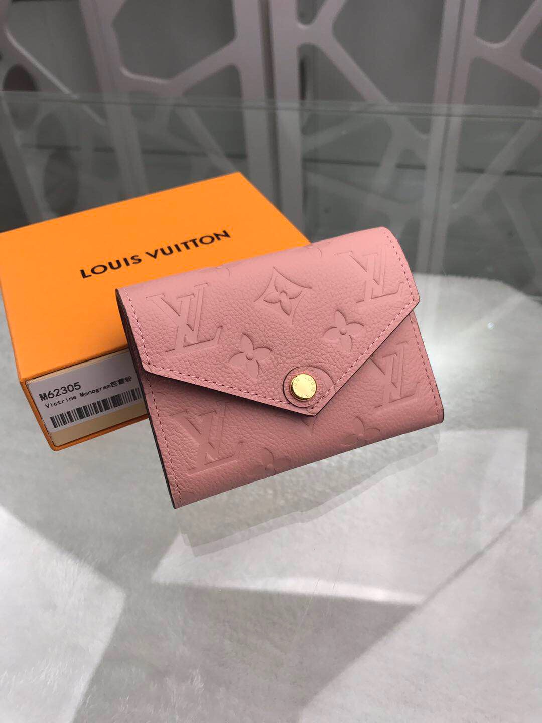 1:1 Replica Louis Vuitton Victorine Wallet Monogram Empreinte Pink For Women, Women's Wallets 4.7in/12cm LV - Image 9