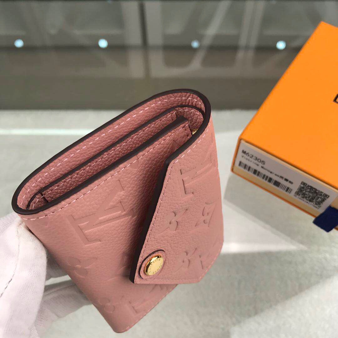 1:1 Replica Louis Vuitton Victorine Wallet Monogram Empreinte Pink For Women, Women's Wallets 4.7in/12cm LV - Image 3
