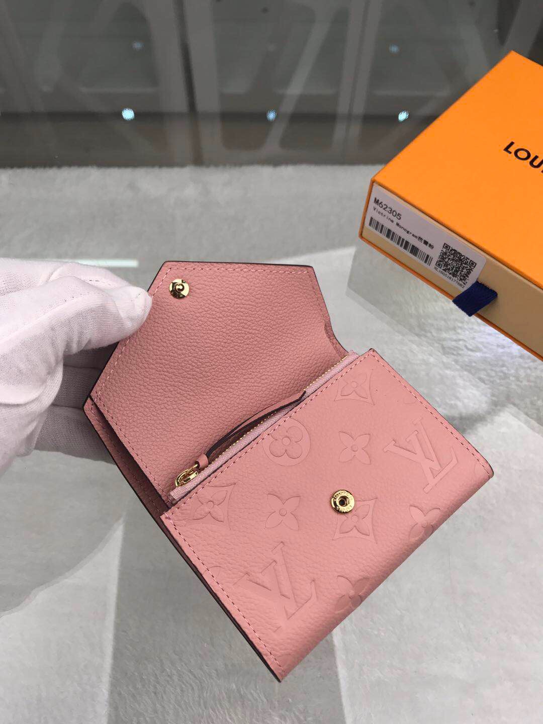 1:1 Replica Louis Vuitton Victorine Wallet Monogram Empreinte Pink For Women, Women's Wallets 4.7in/12cm LV - Image 7