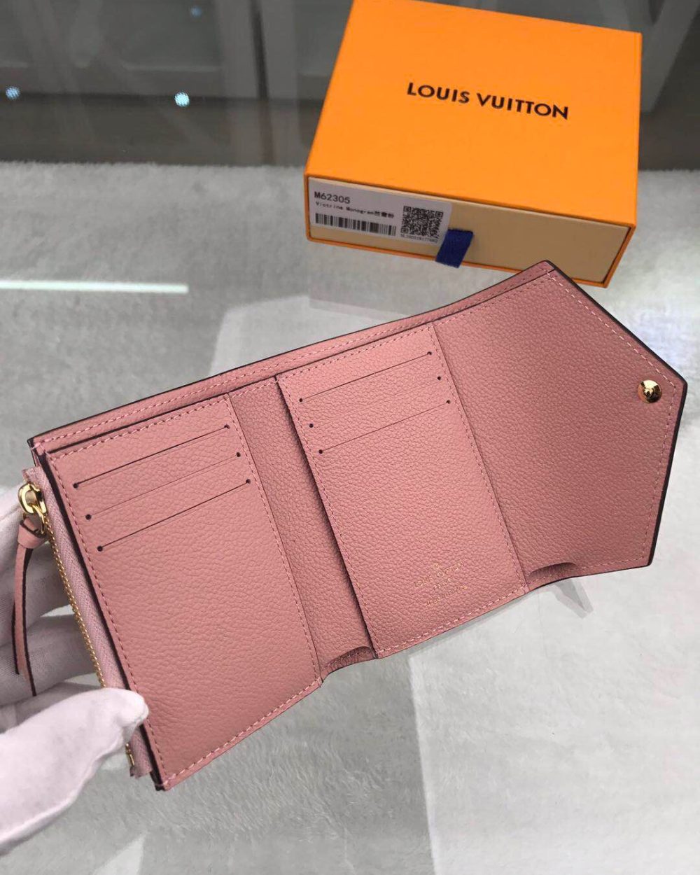 1:1 Replica Louis Vuitton Victorine Wallet Monogram Empreinte Pink For Women, Women's Wallets 4.7in/12cm LV