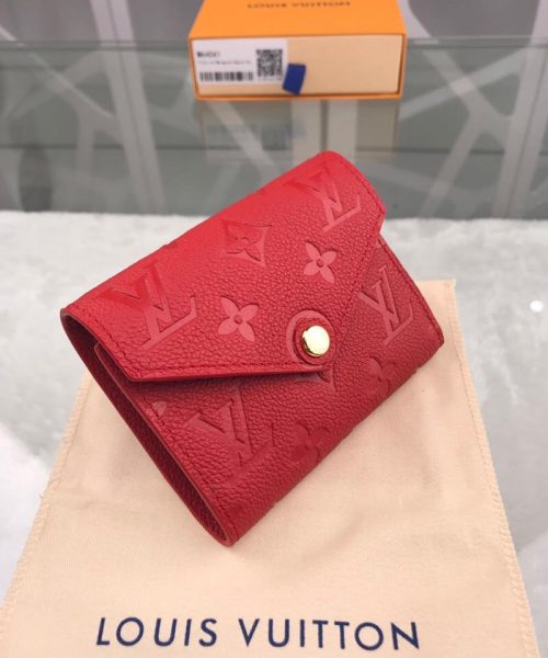 1:1 Replica Louis Vuitton Victorine Wallet Monogram Empreinte Red For Women, Women's Wallets 4.7in/12cm LV 