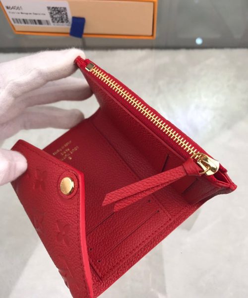 1:1 Replica Louis Vuitton Victorine Wallet Monogram Empreinte Red For Women, Women's Wallets 4.7in/12cm LV 