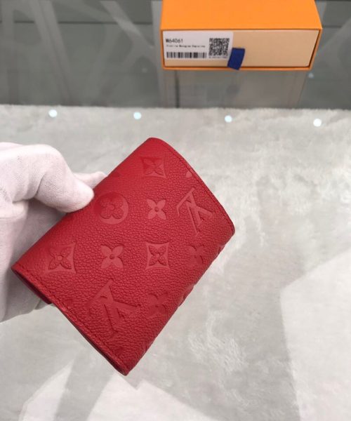 1:1 Replica Louis Vuitton Victorine Wallet Monogram Empreinte Red For Women, Women's Wallets 4.7in/12cm LV 