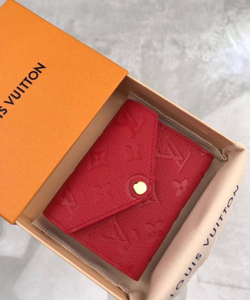 1:1 Replica Louis Vuitton Victorine Wallet Monogram Empreinte Red For Women, Women's Wallets 4.7in/12cm LV