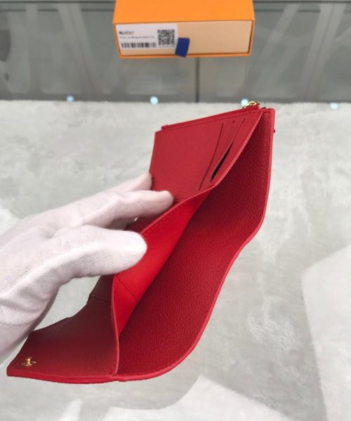 1:1 Replica Louis Vuitton Victorine Wallet Monogram Empreinte Red For Women, Women's Wallets 4.7in/12cm LV 