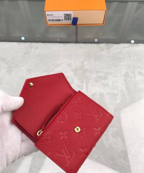 1:1 Replica Louis Vuitton Victorine Wallet Monogram Empreinte Red For Women, Women's Wallets 4.7in/12cm LV 
