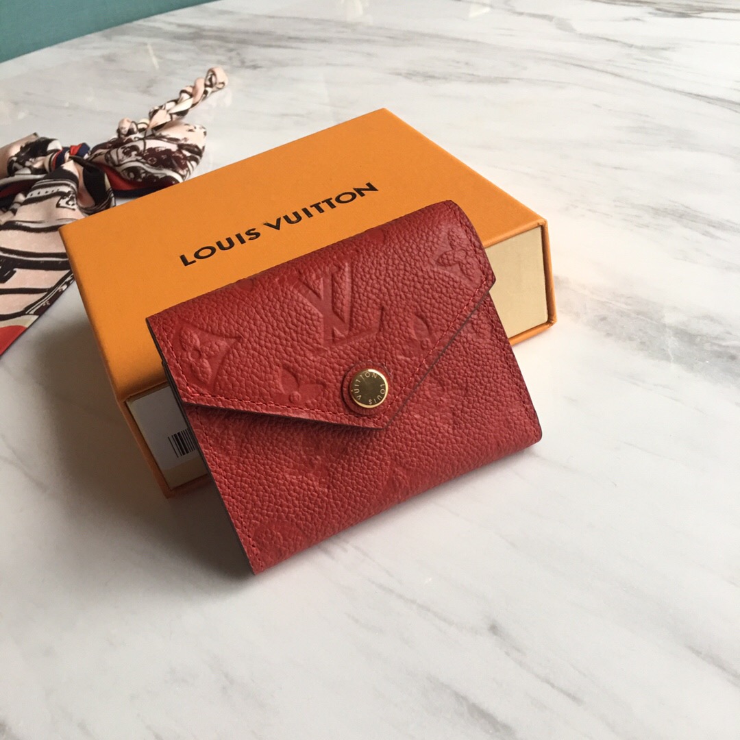 1:1 Replica Louis Vuitton Victorine Wallet Scarlet Red For Women, Women's Wallet 4.7in/12cm LV M63701