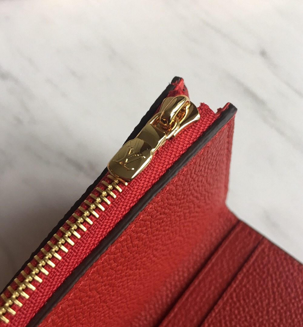 1:1 Replica Louis Vuitton Victorine Wallet Scarlet Red For Women, Women's Wallet 4.7in/12cm LV M63701