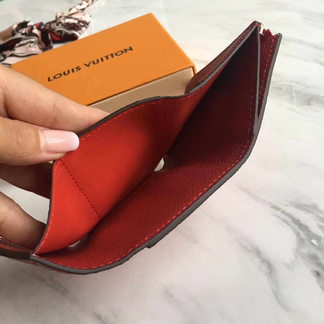 1:1 Replica Louis Vuitton Victorine Wallet Scarlet Red For Women, Women's Wallet 4.7in/12cm LV M63701 - Image 7